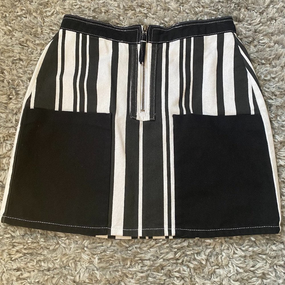 BDG Stripped Skirt- Black and White